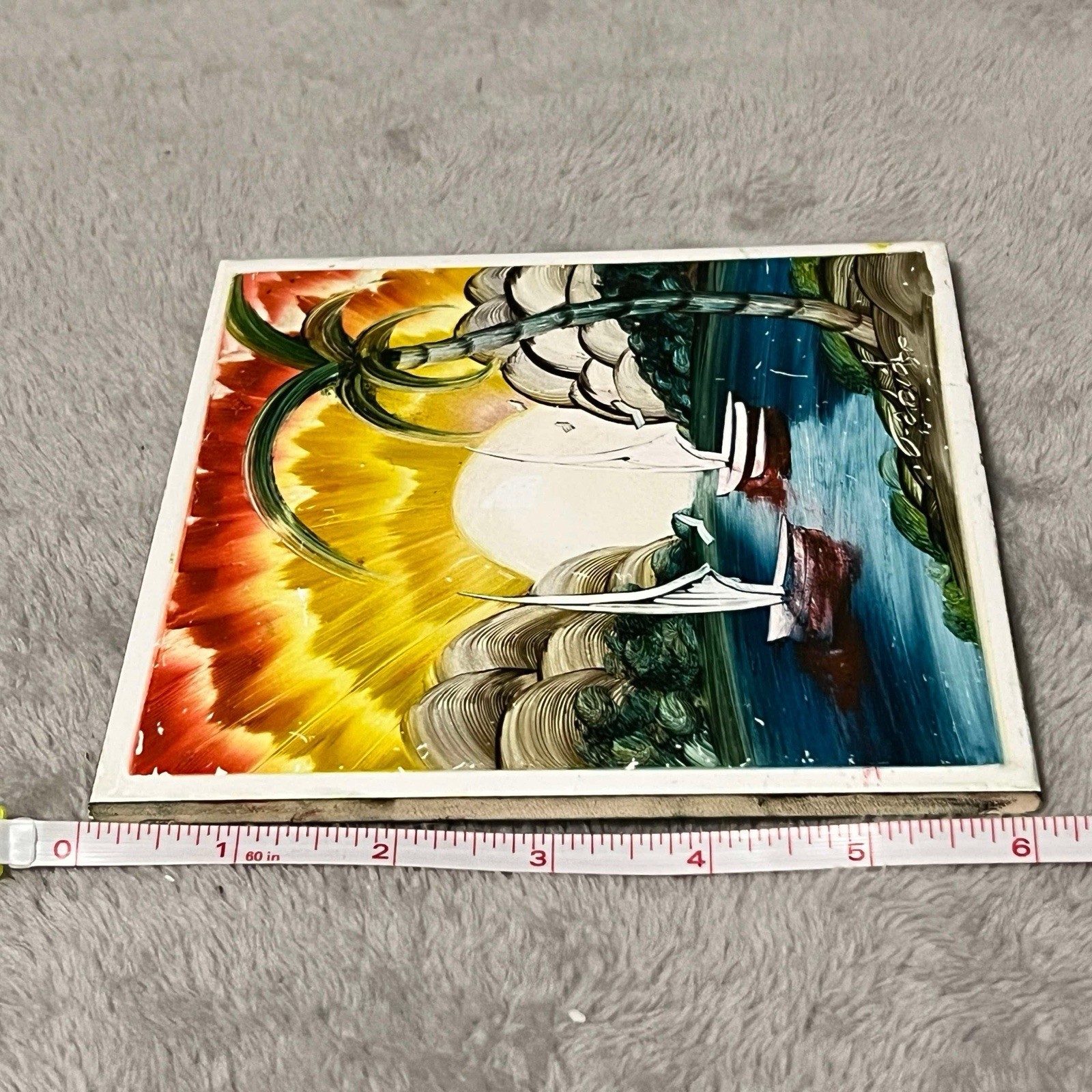Ceramic Tile Sunset Palm Tree Decorative Wall Art 6×6 Backsplash Gift Art Decor