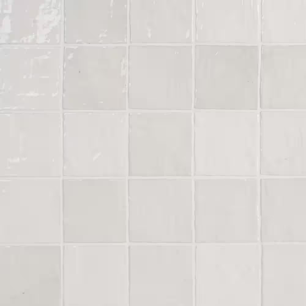 Kingston White 4 In. X 4 In. Glazed Ceramic Wall Tile (5.38 Sq. Ft./Case)