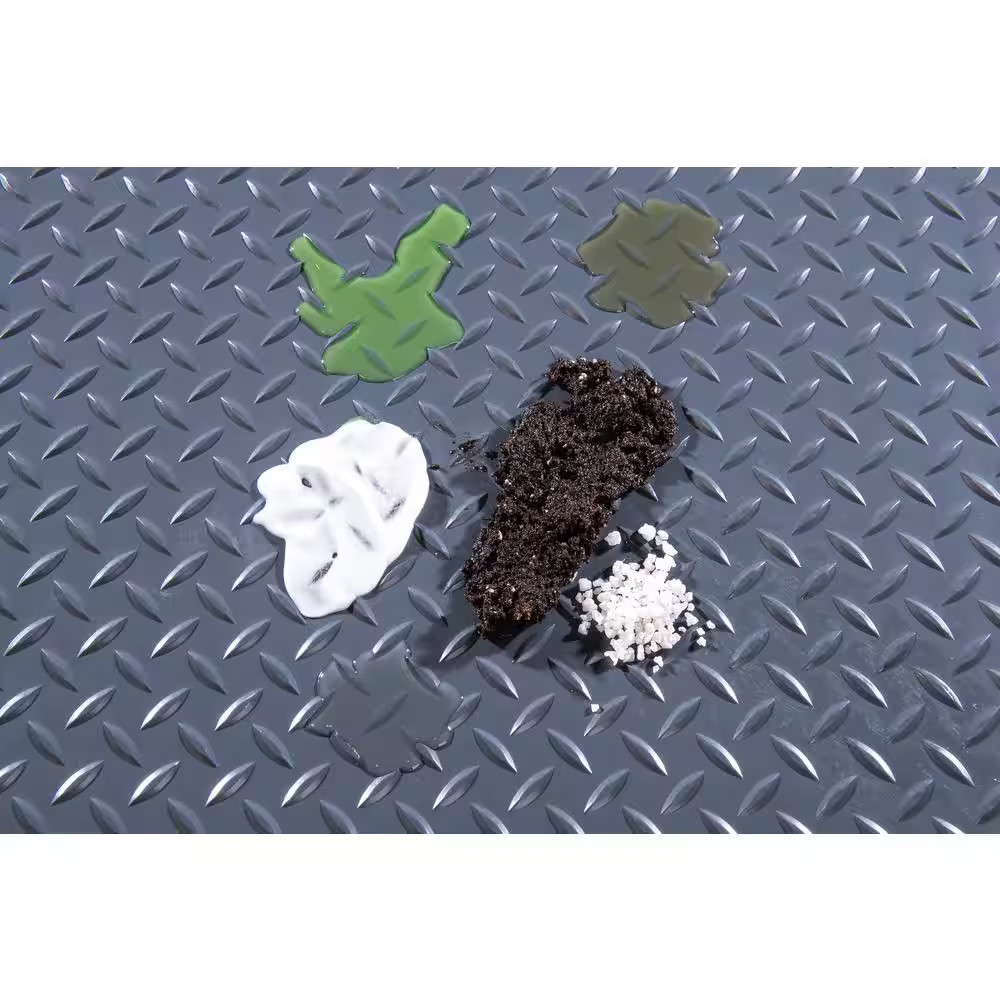 Diamond Tread 5 Ft. X 10 Ft. Slate Grey Commercial Grade Vinyl Garage Flooring C