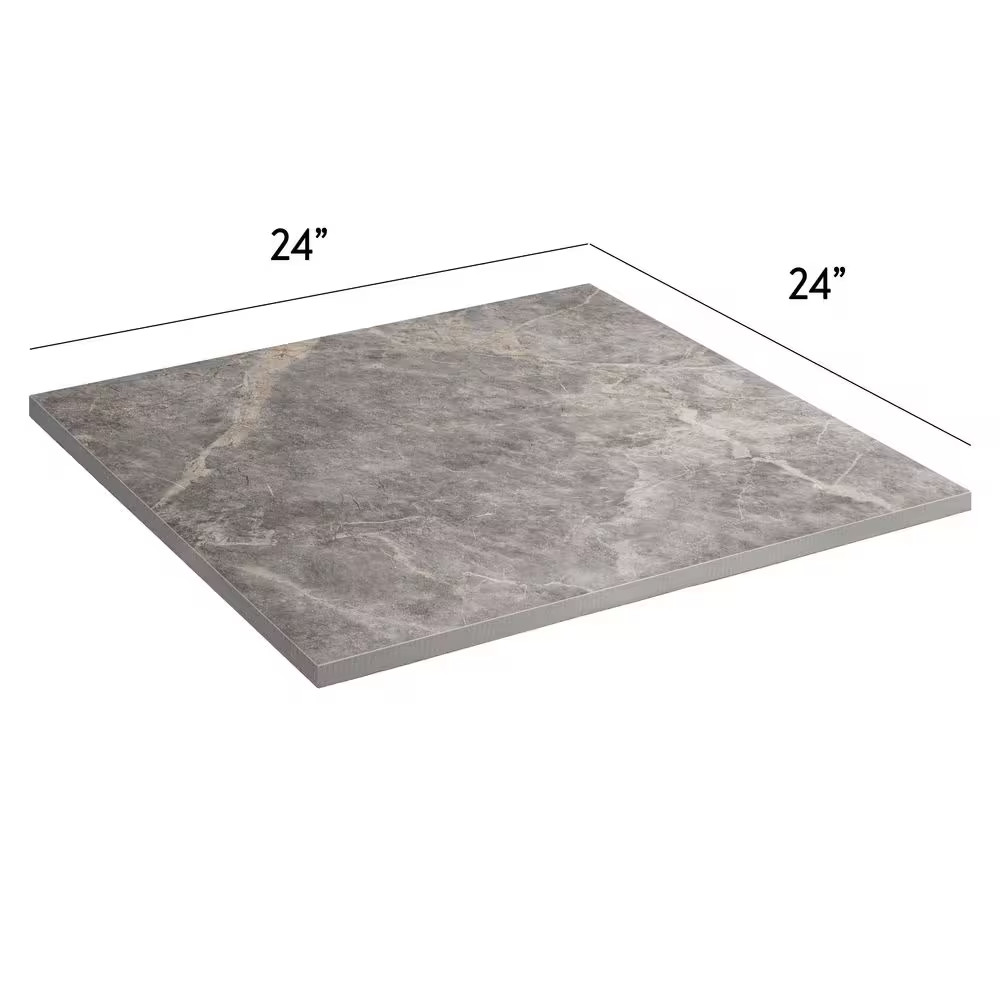 Impero Tuscan Gray 24 In. X 24 In. X 0.75 In. Marble Look Porcelain Paver (Case