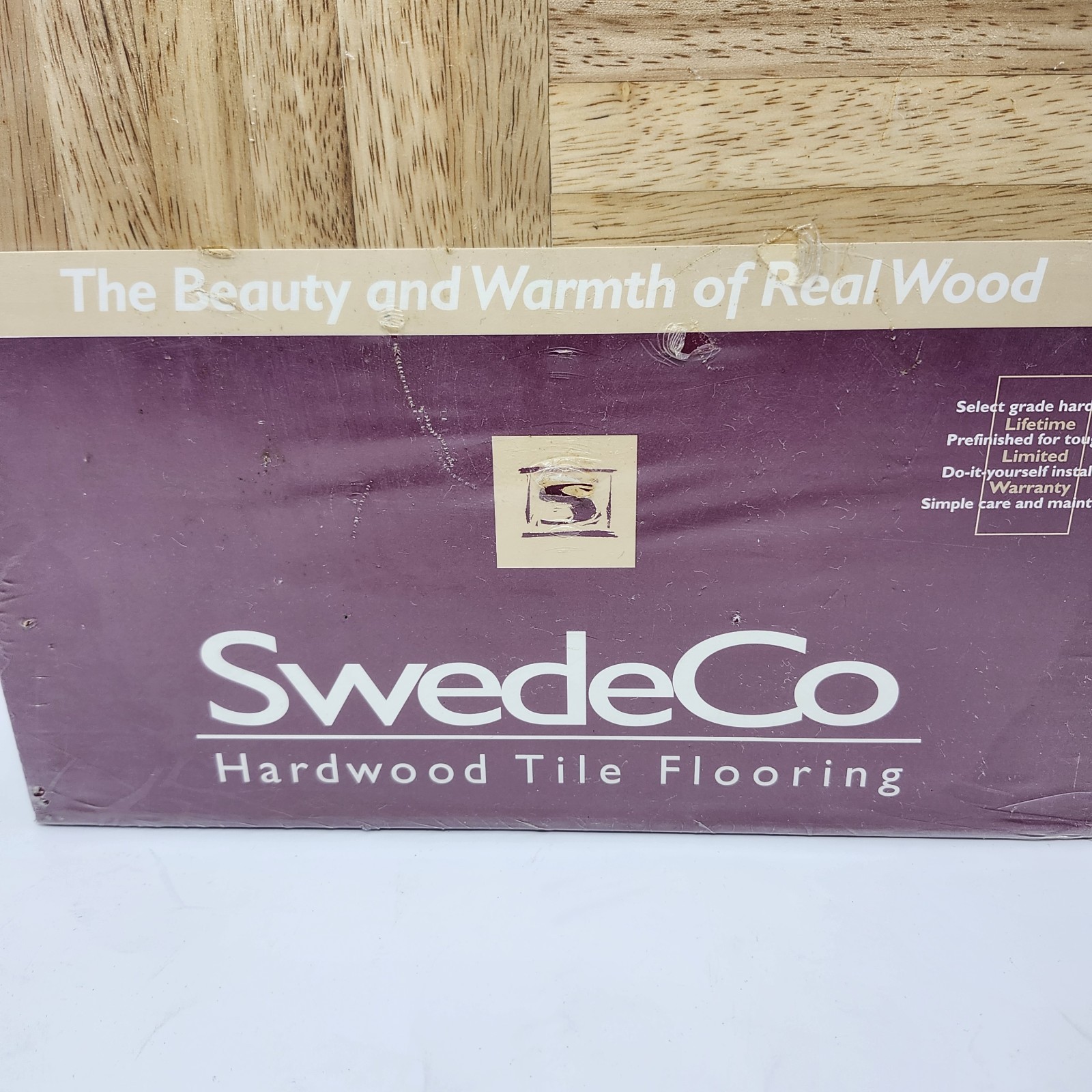 Vintage Beech Parquet Hardwood Tile Flooring (10 Tiles/Package) Swedeco Natural