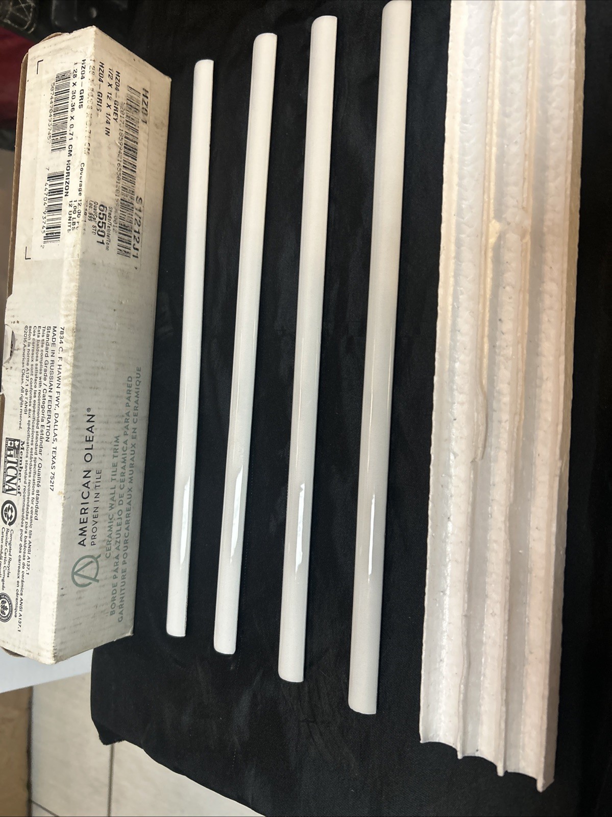 American Olean tile ceramic Wall tile trim 12 pieces per box HZO4 1/2 x 1/4 in