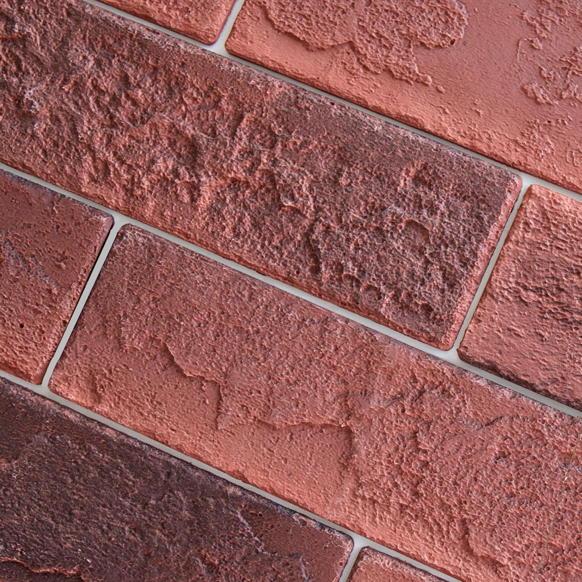 100 Vintage Red 3D Faux Brick Wall Tiles for Home Decor (14.2 Sq Ft)
