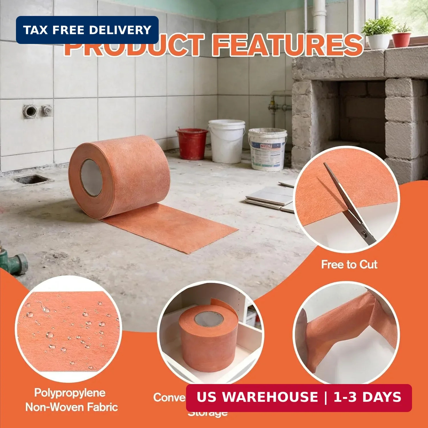 2 Roll Waterproofing Membrane, 5Inch X 98.4Ft 20Mils Thick Waterproof Membrane f