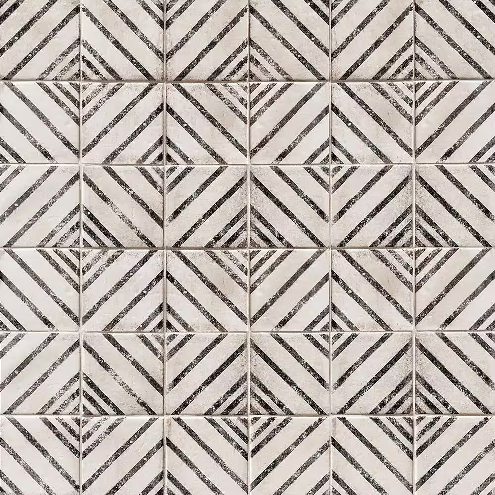 Vivace 4 In. X 4 In. Glossy Motif Rice Porcelain Tile (5.38 Sq. Ft./Case)