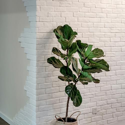 40 Pcs White Thin Brick Veneers, 2.4″ x 7.9″ Wall Brick, 3D Faux Brick for