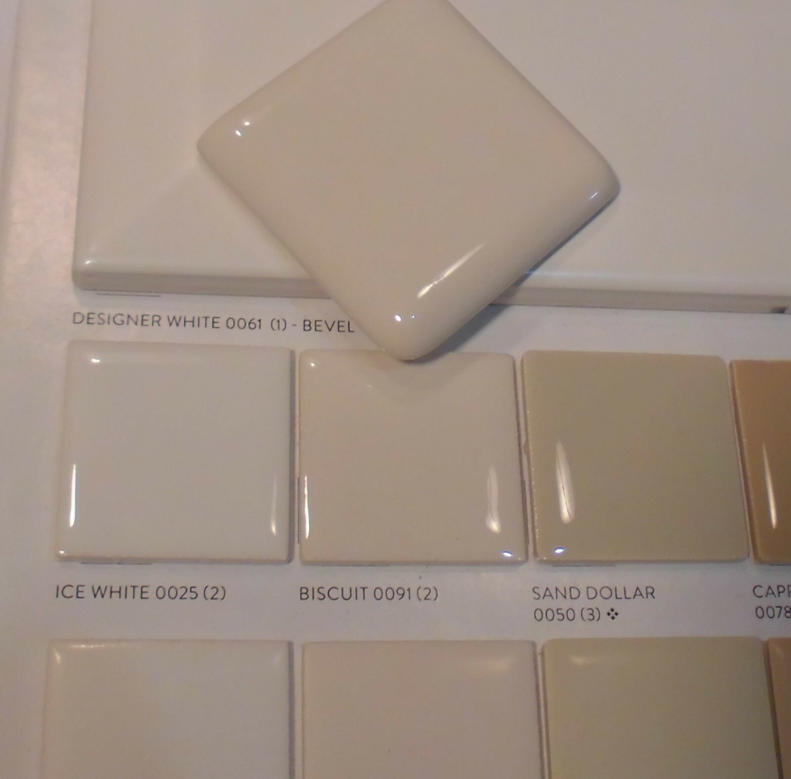 2 pcs. Glossy Biscuit 2″ X 2″ X 5/16″ Ceramic Surface Bullnose Corner Tiles NEW