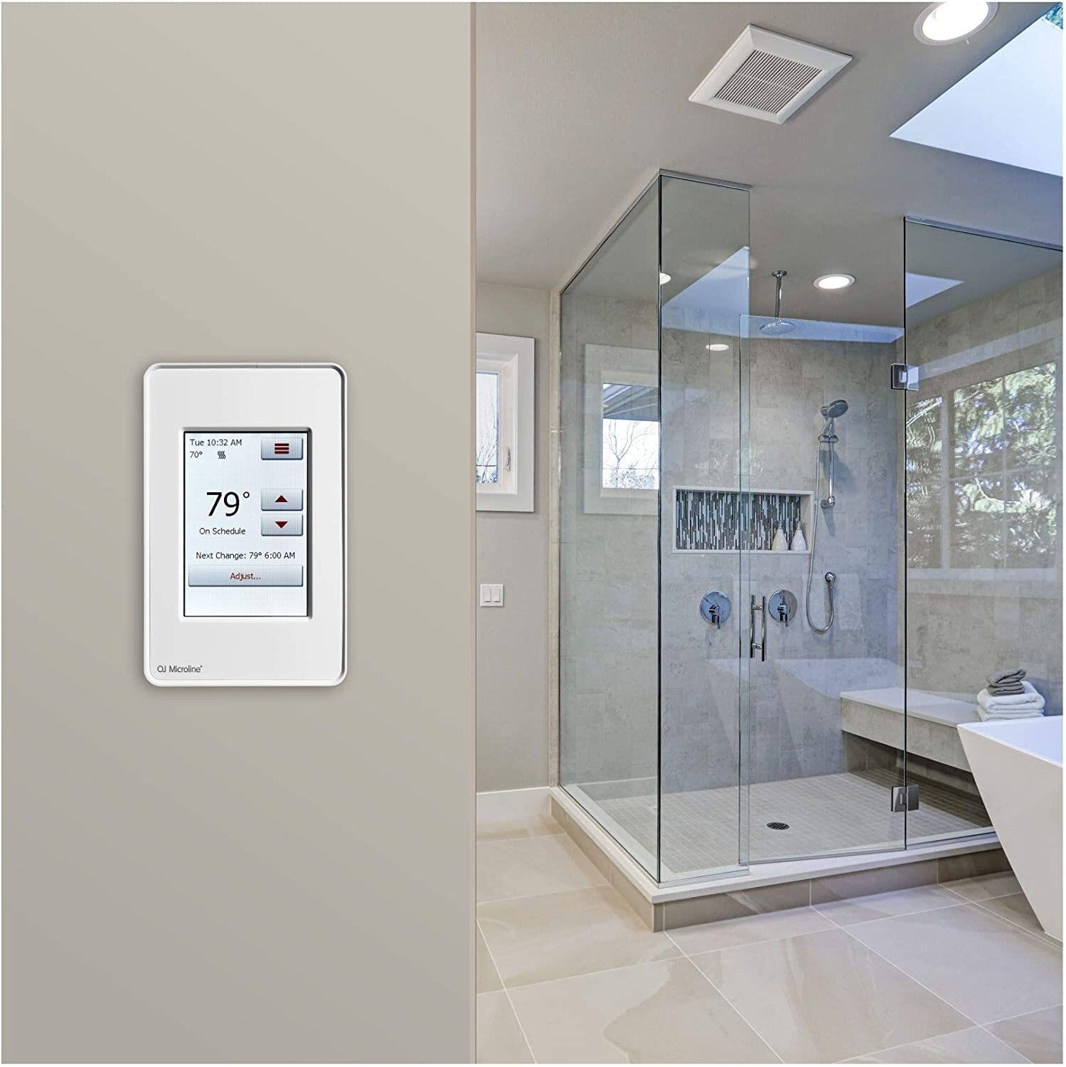 OJ Microline UDG4-4999 Programmable Floor Heating Thermostat with Class A GFCI