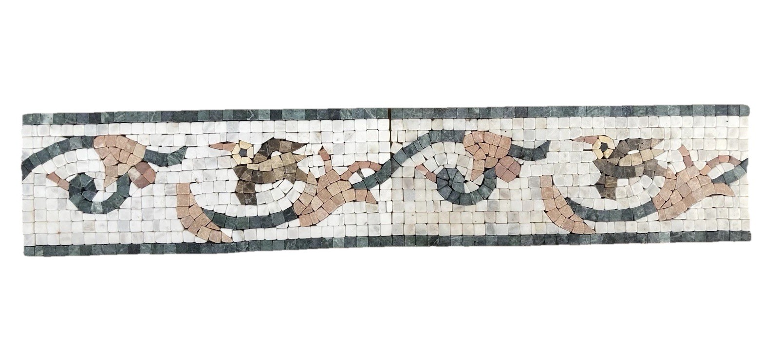 12 Tumbled Travertine Mosaic Border Tiles. 12” x 5” x .33”