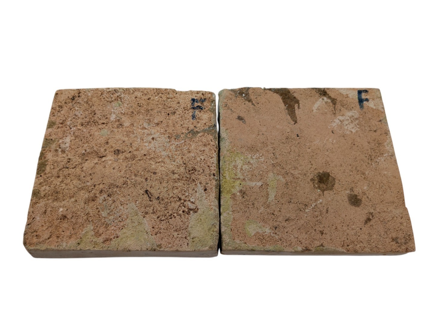 2x Moroccan Zellige Mosaic Tiles Pair Hamsa Design F 10cm/4 Inch
