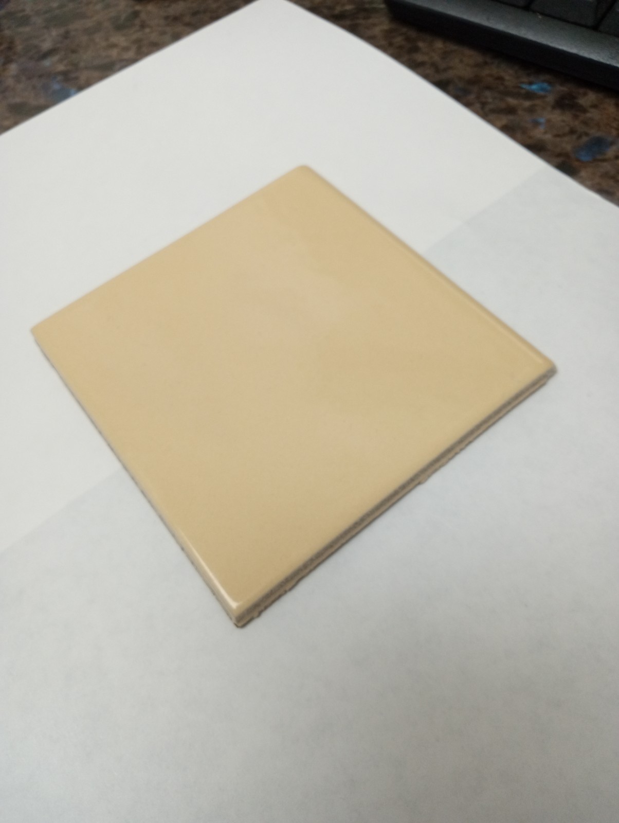 4×4 Tile Glossy Apricot Cream Square Wall Remodel Ceramic C#545-554 Sample