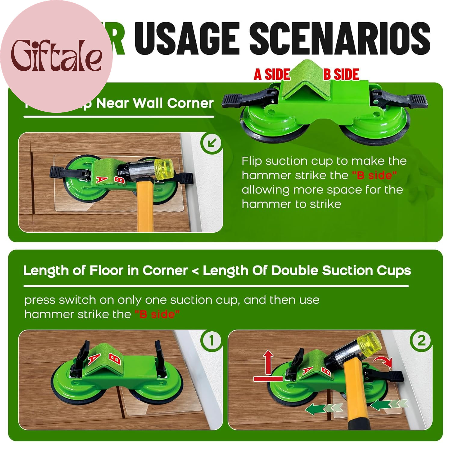 Heavy Duty Floor Gap Fixer Tool, 45° Striking Surface Floor Gap Repair Tool with