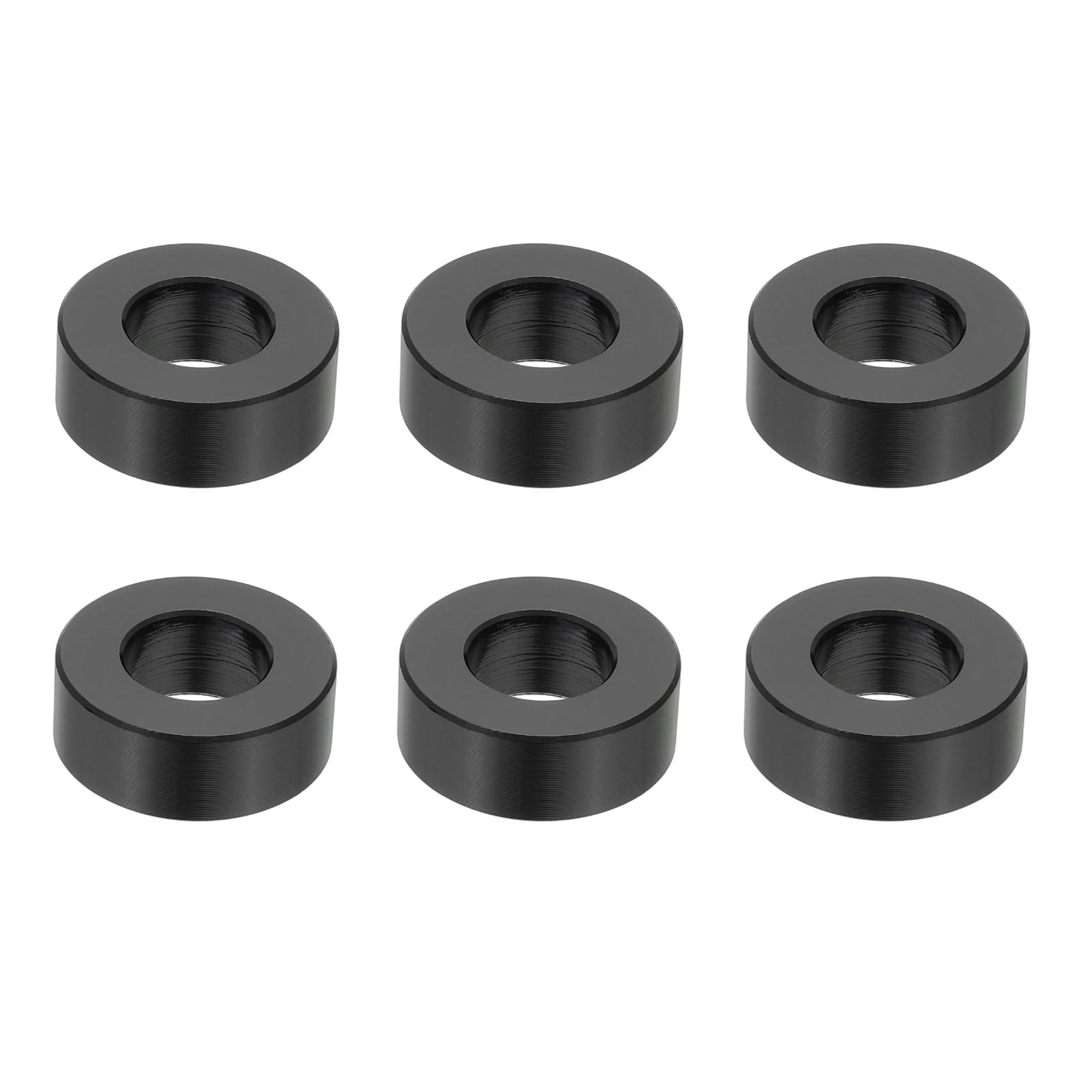PATIKIL 6PCS Aluminum Spacers, 1/2 x 1 Metal Spacers 3/8 3/8, Black