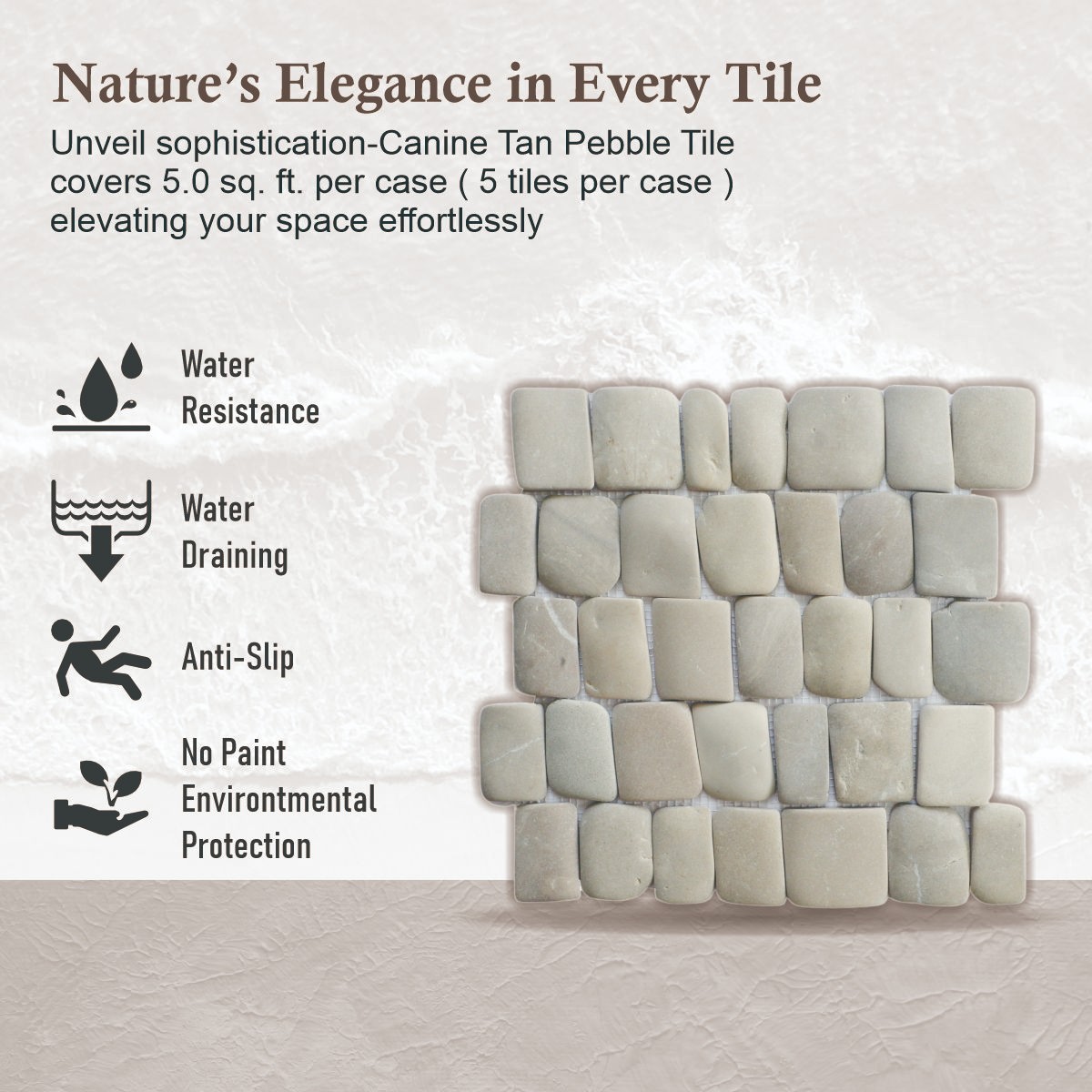 Canine Tan Natural Stone Mosaic Wall & Floor Tile ($16.8/SqFt)