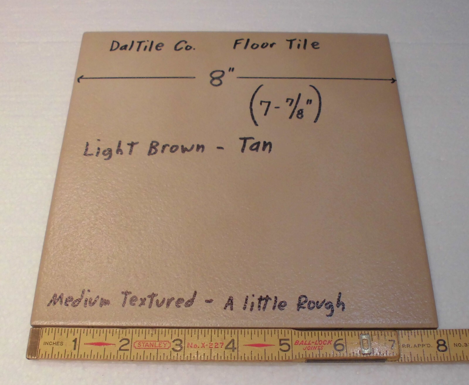 1 pc. Light Brown – Tan: Daltile Ceramic Textured Floor Tile 8″ X 8″ New Stock