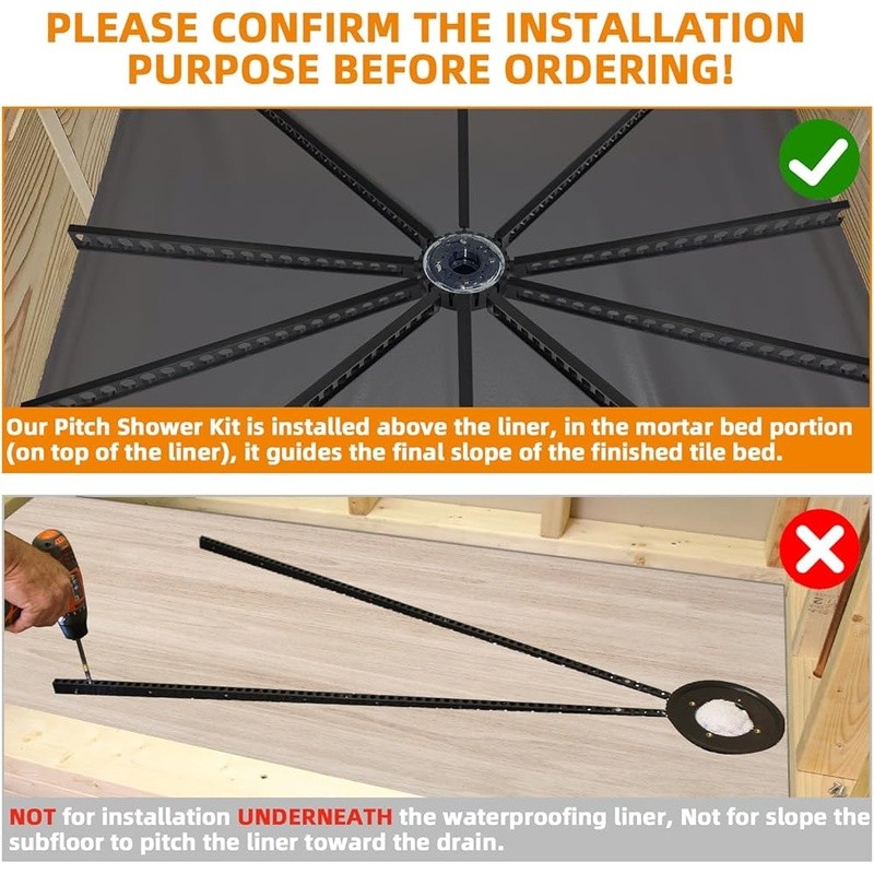 Shower Floor Pitch Kit Quick Install Drainage Slope Tool Mortar Pan System New