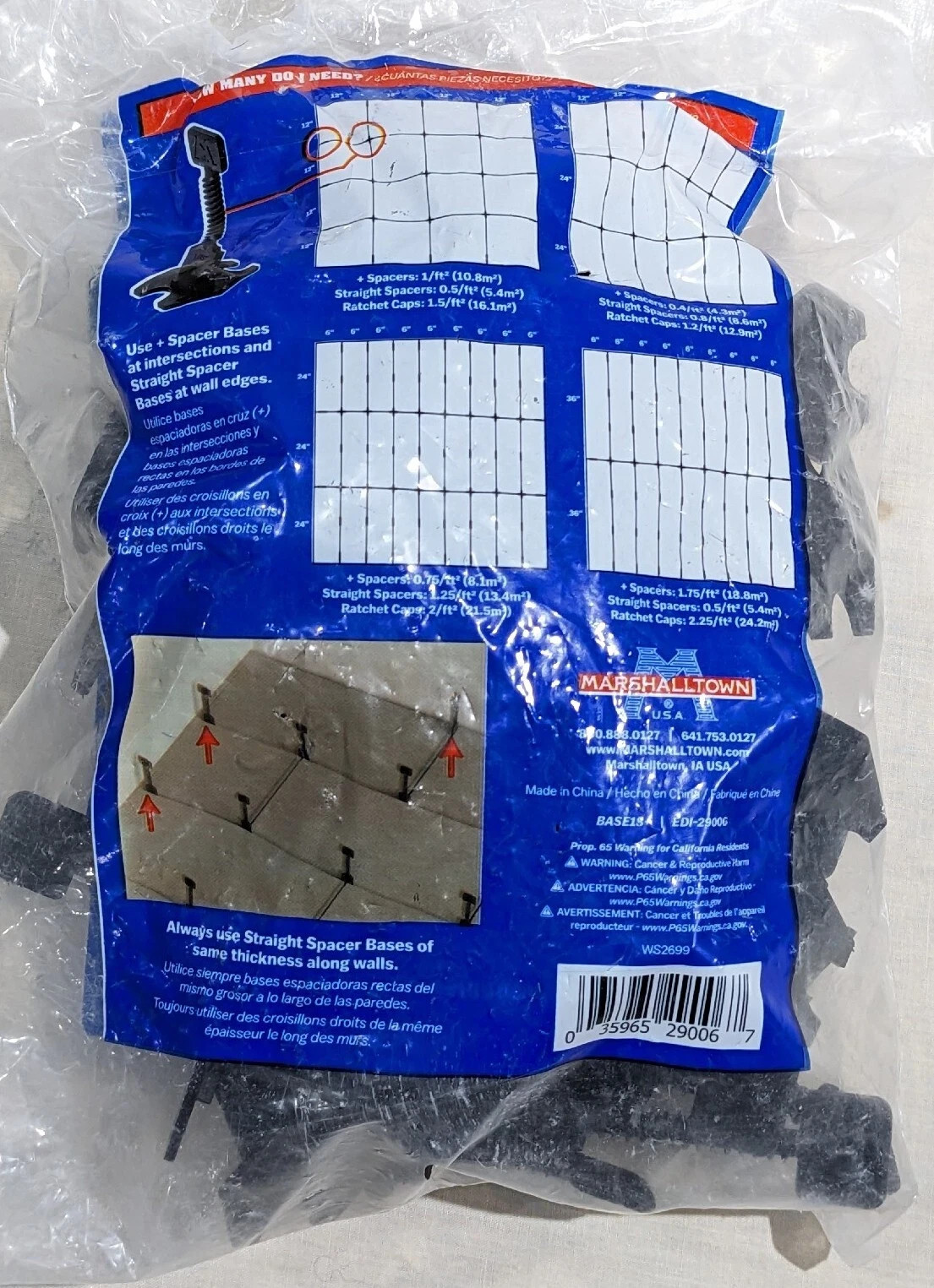 FAST by Marshalltown USA Tile Spacer Bases 1/8″ (3 mm) Black (43 Pack)