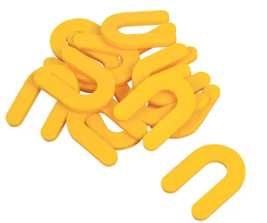 LOT of 4 – (100-Pk) QEP Horseshoe Shim Tile Spacers Yellow 3/16″ 10322 NEW