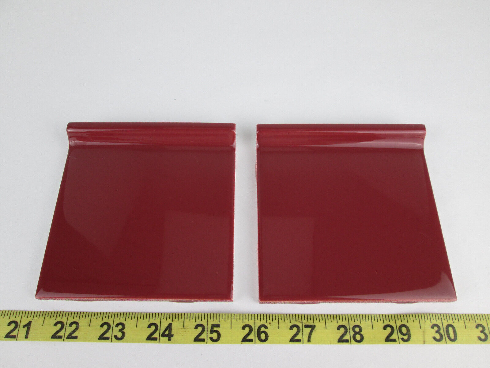 Lot of 2 New Old Stock Daltile Ceramic Tile Chianti (wine red) 4-1/4″ Cove Base