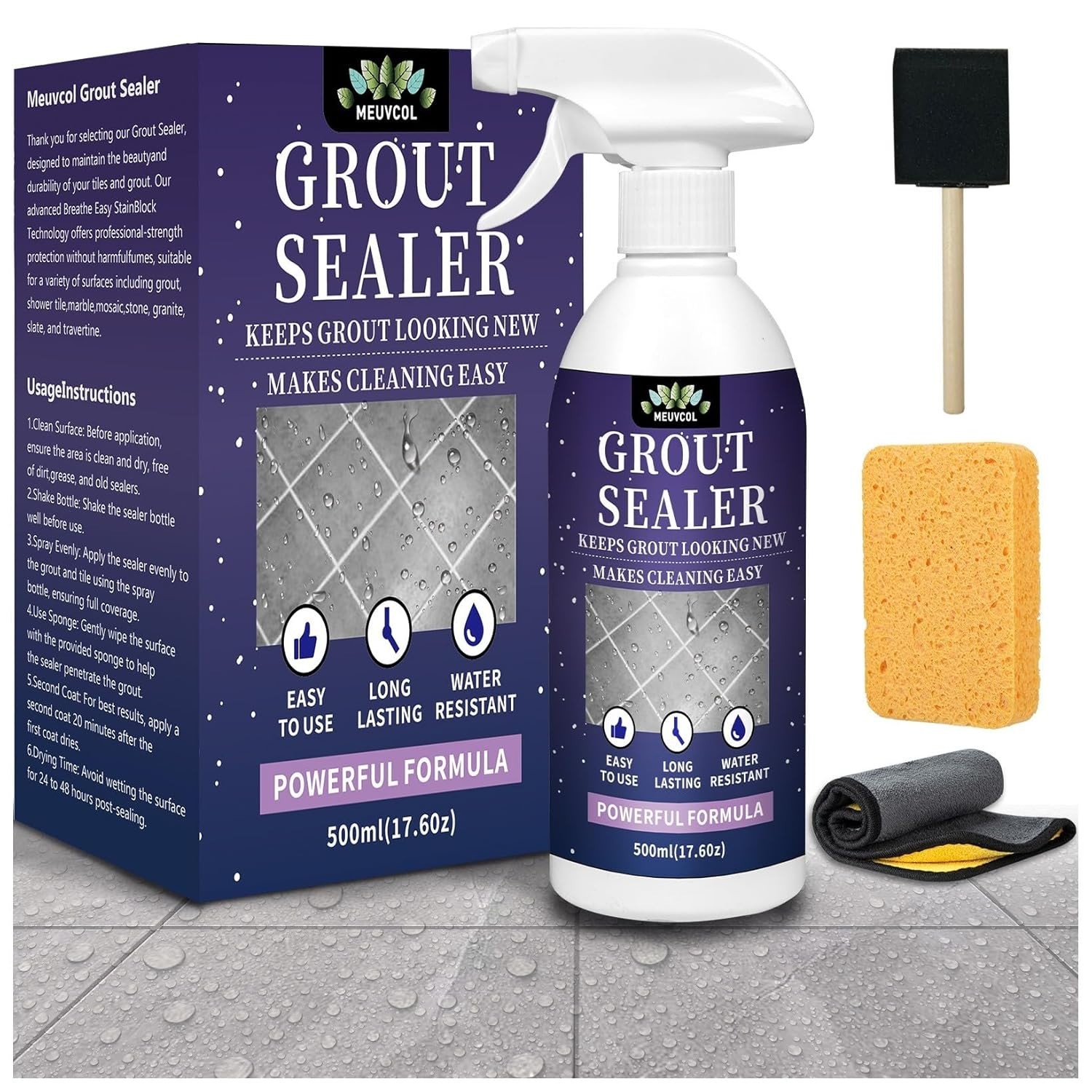 17.6 oz Non-Toxic Grout Sealer for Floors, Showers, Kitchens – Safe & Effective