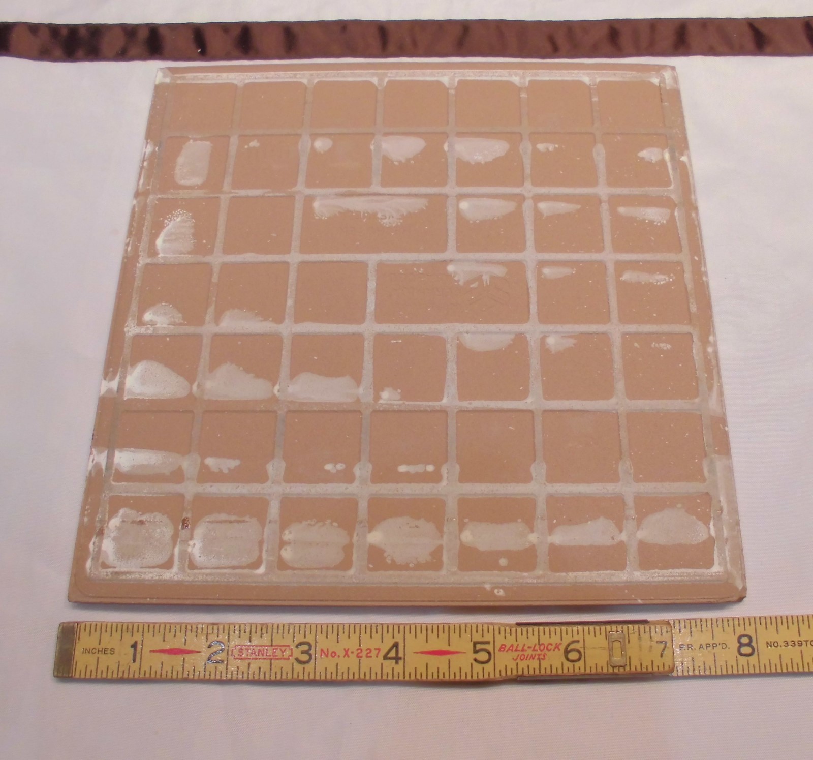 1 pc. *Tan-Brown-Peachy* Ceramic / Porcelain Floor Tile 8″ X 8″ Smooth Finish