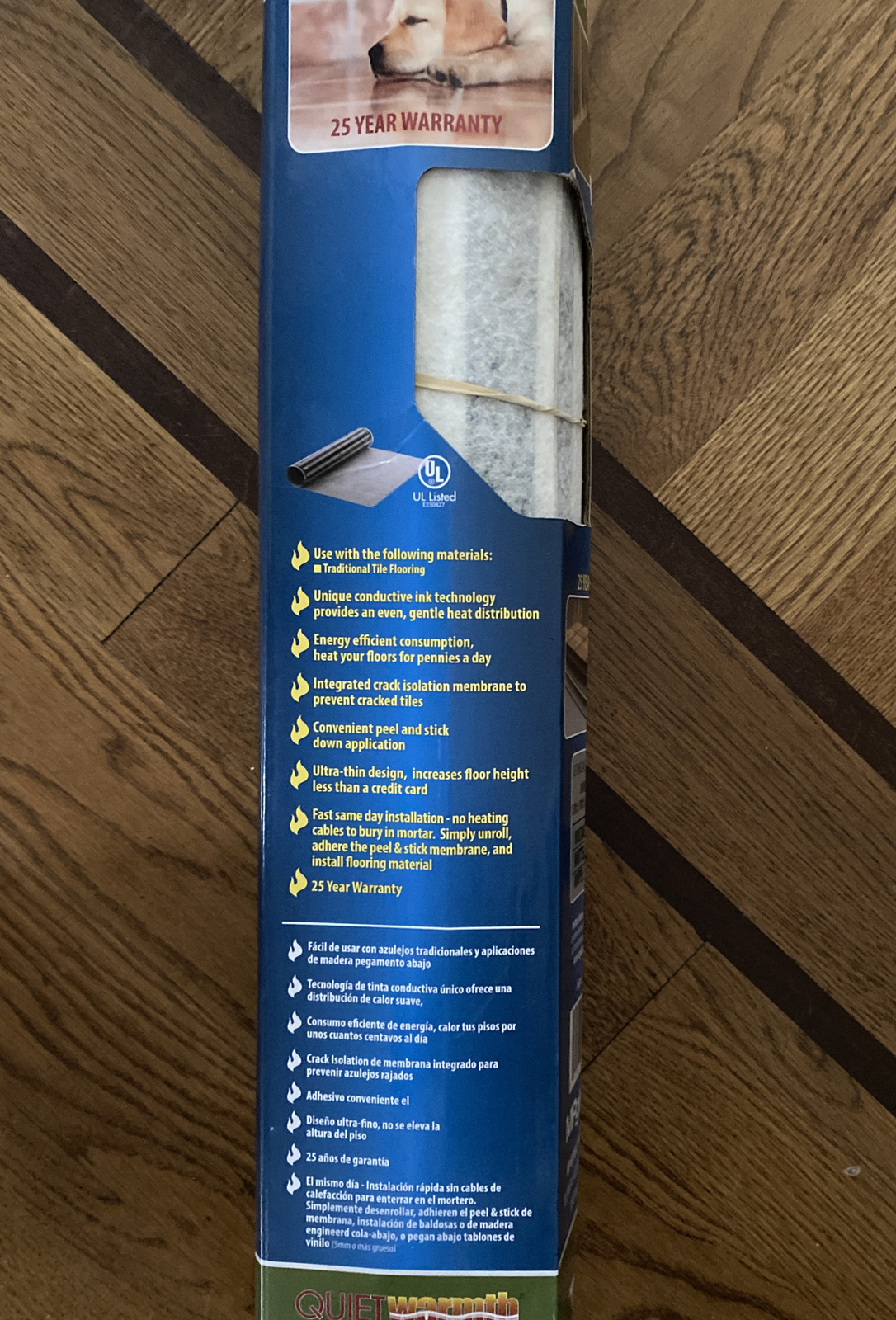 QuietWarmth Under Floor Warming 240V 12-Watt Waterproof Flexible Carbon Film