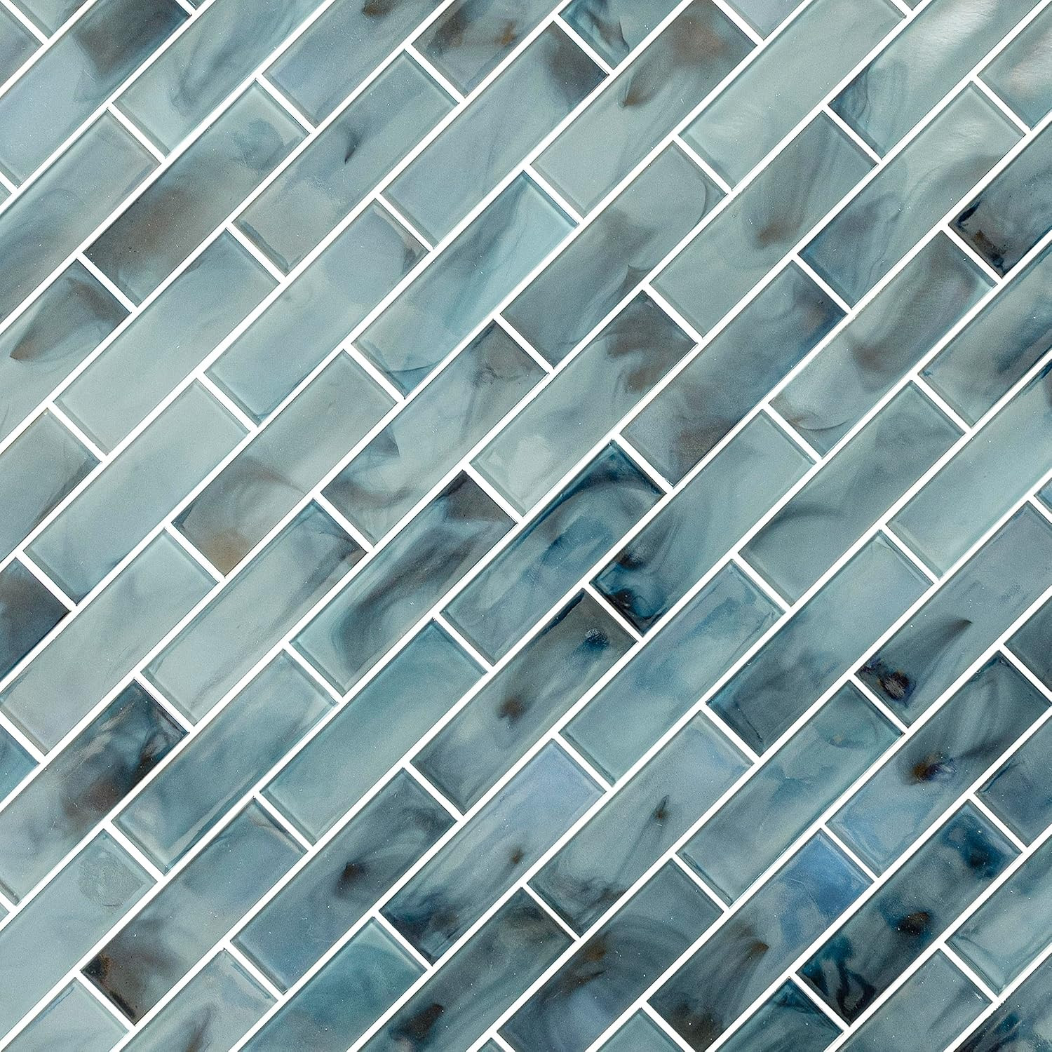 Blue Shimmer Glass Subway Tile 11.75″x11.75″ for Stunning Backsplashes