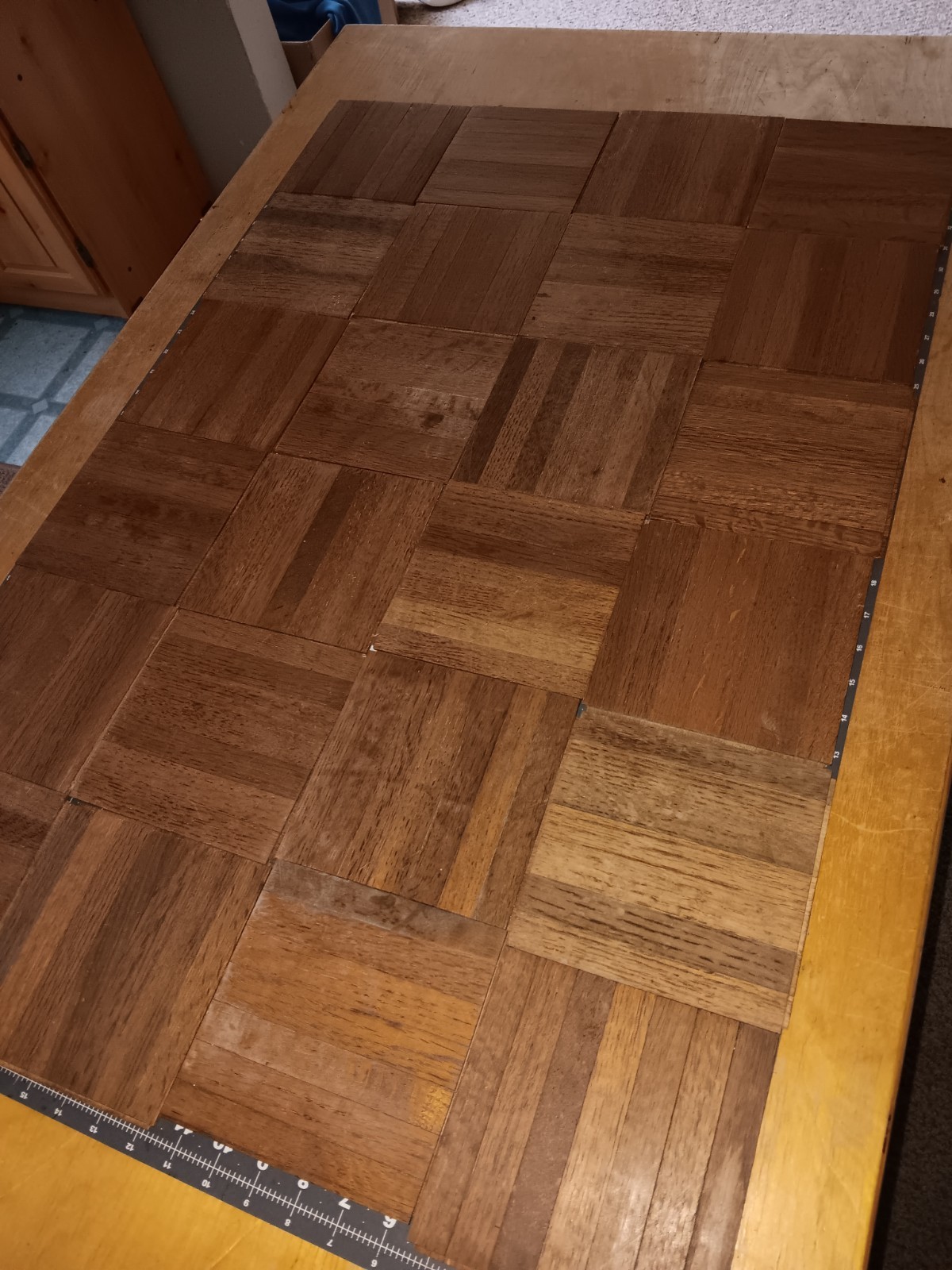 Reclaim VTG COLOR TILE Solid Oak Parquet Flooring 24 pieces = 6 SQ FT. OPTIONS!
