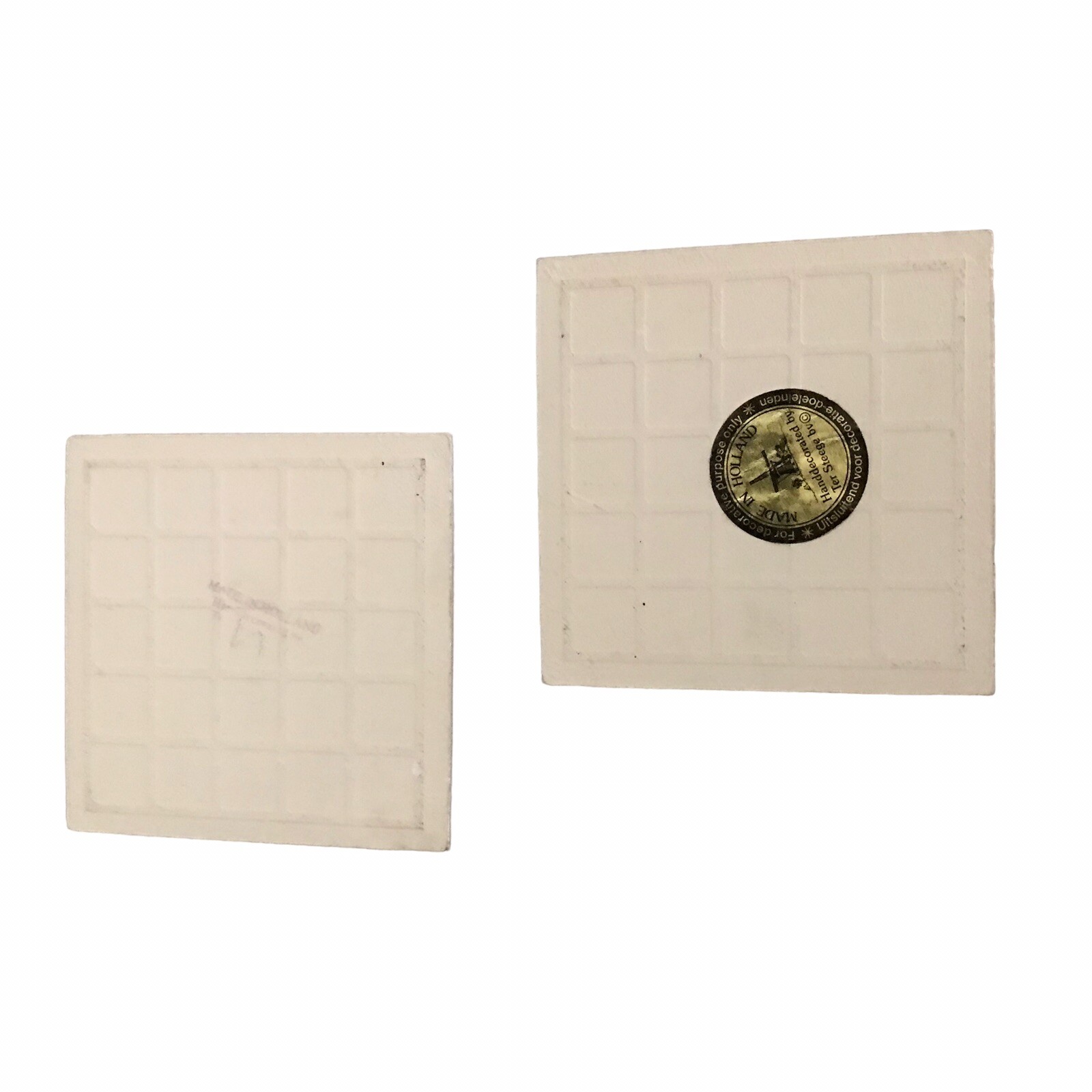 Vintage Delft Blue 4×4 Wall Tiles Pair Windmill Netherlands Replacement