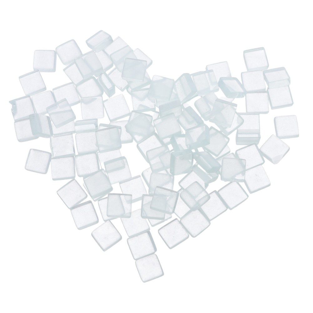 450Pcs Transparent Glass Mosaic Tiles Reusable 1x1cm Squares for Wall Decoration