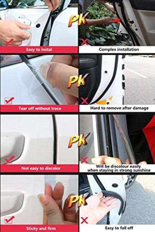 Car Door Edge Guard Invisible Automotive Door Sill 33Ft x 3.94” Transparent