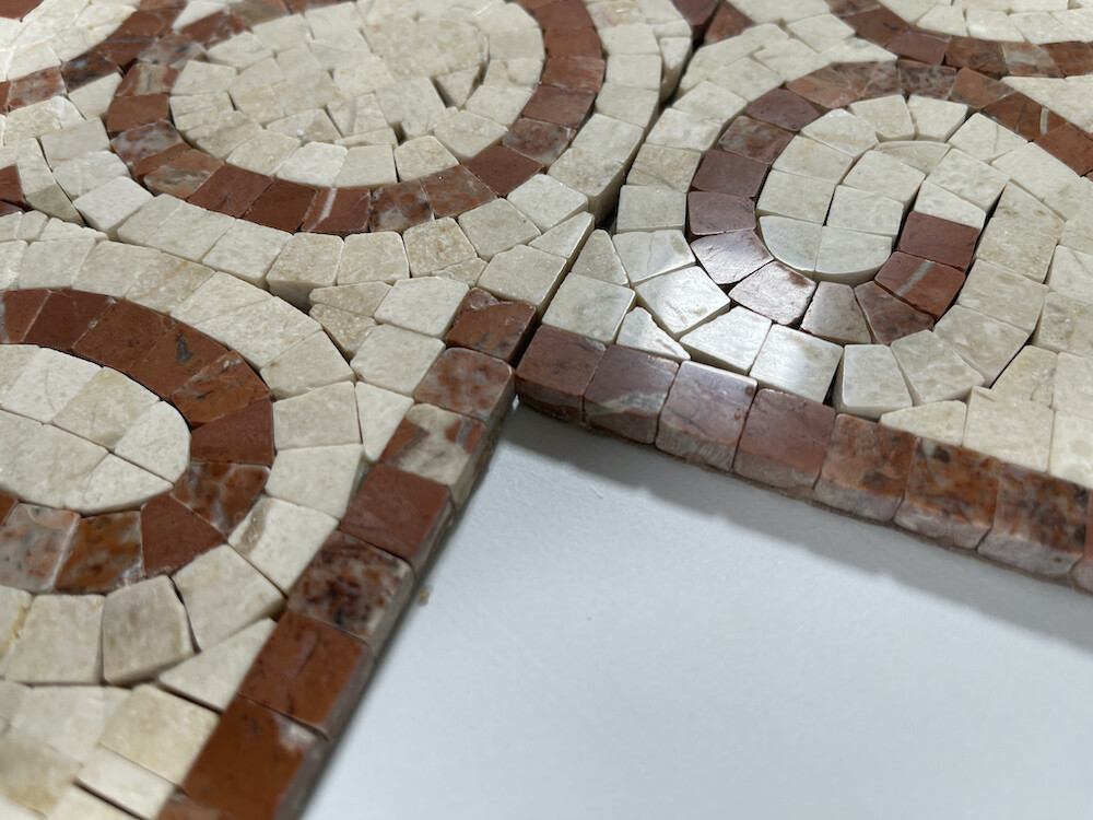 B0014P Marble Mosaic Border Listello Tile Everlasting Rojo 7.1×15.7 Polished