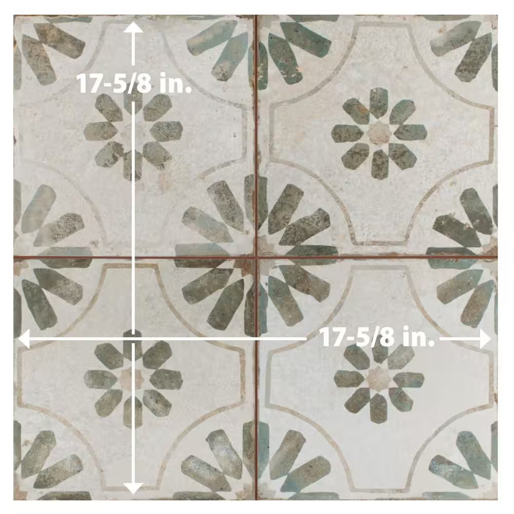 Kings Blume Sage 17-5/8 In. X 17-5/8 In. Ceramic Floor and Wall Tile (10.95 Sq.