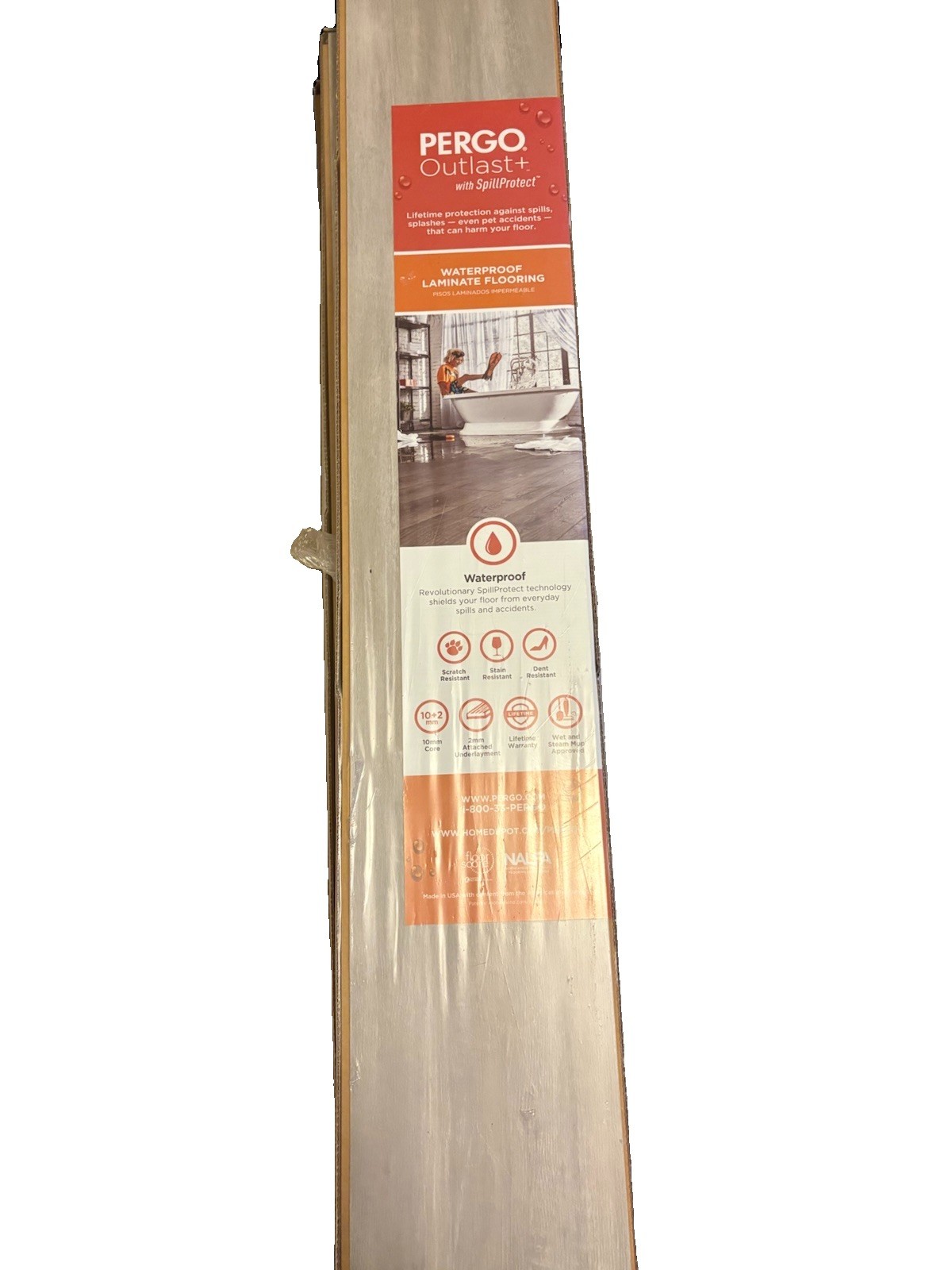 Pergo Outlast+ Waterproof Laminate Flooring Planks Gray Oak 7.48×47.24 AC4