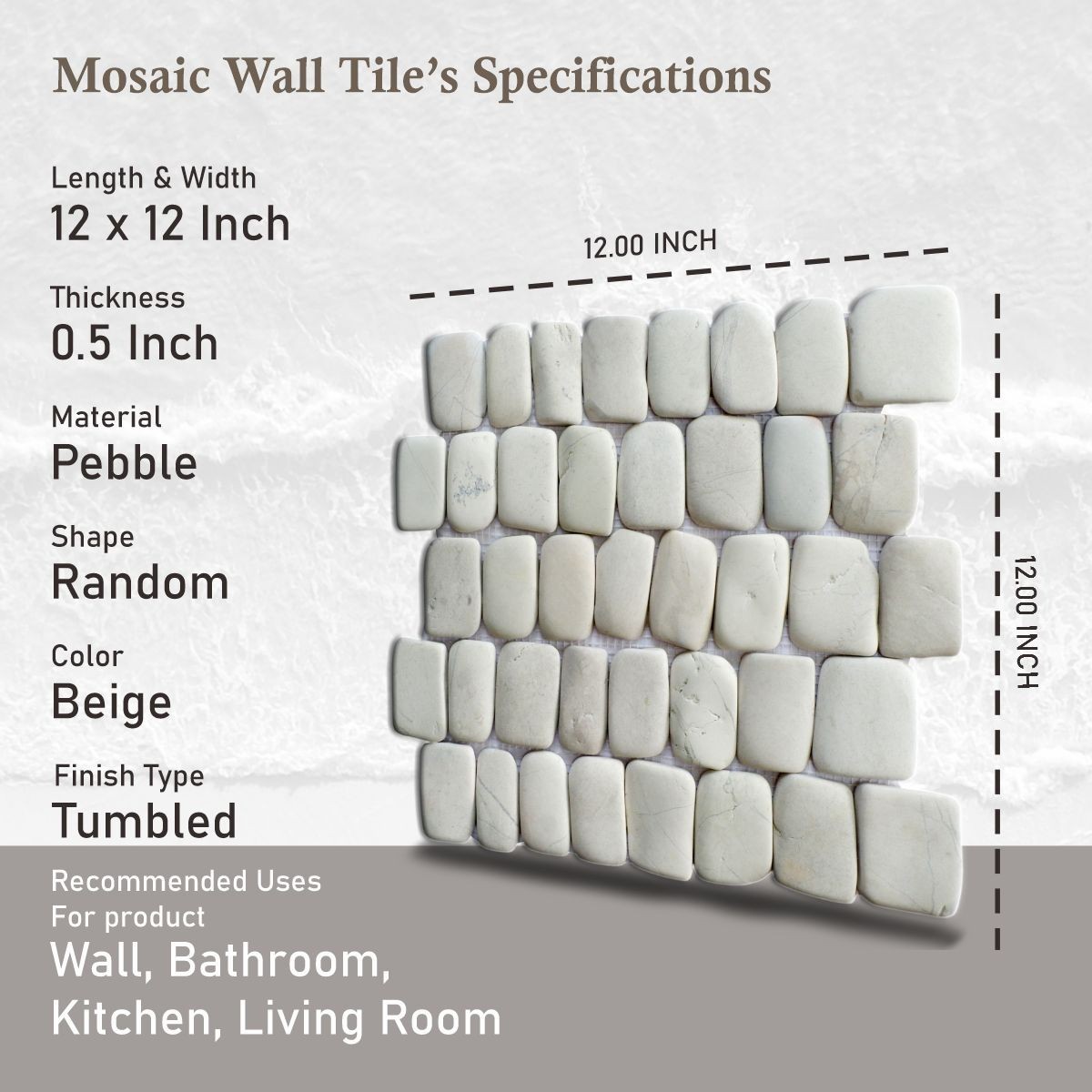 Canine White Natural Stone Mosaic Wall & Floor Tile ($16.8/SqFt)