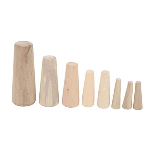 Marine Boat Wooden Conical Bungs Plugs Set, 10pcs Marine Tapered Thru Hull