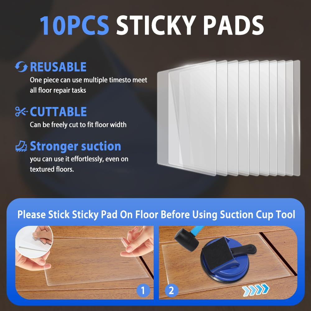 2PK Heavy Duty Floor Gap Fixer Tool with 45° Striking Surface & Strong Suction C