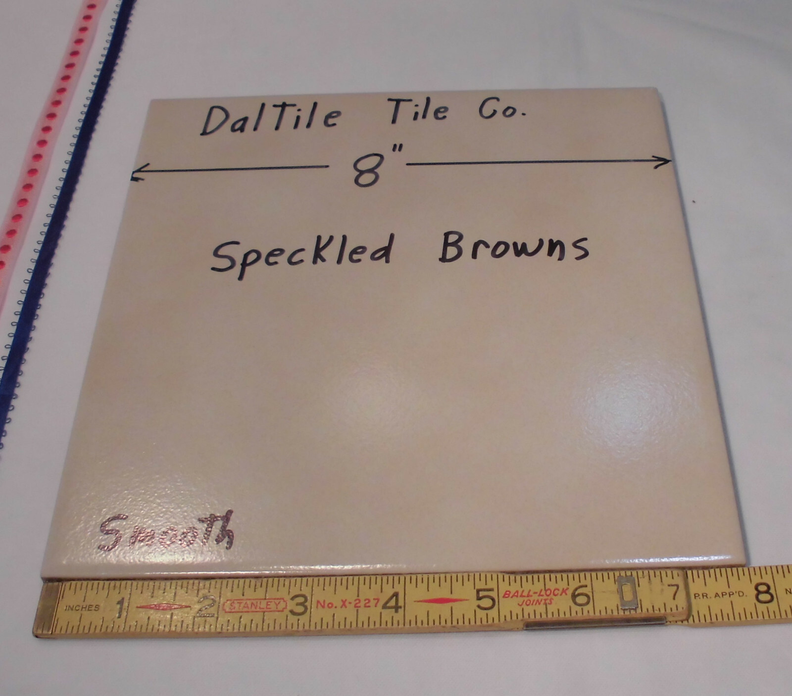 1 pc. *Speckled Browns* Daltile Ceramic Floor Tile 8″ X 8″ actual size 7-13/16″