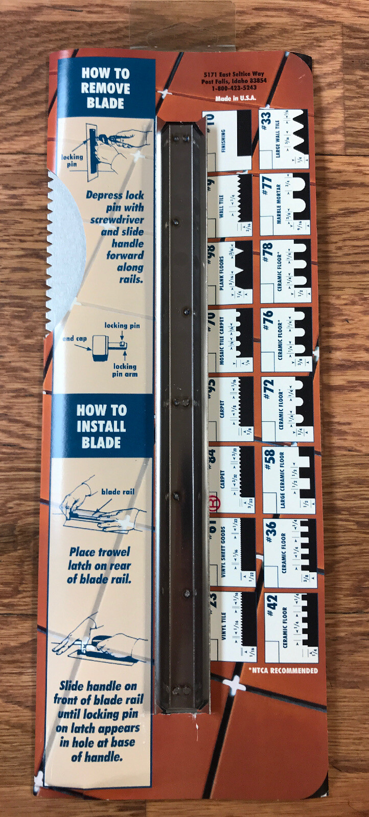 Barwalt 31841 Carpet Adhesive and Flooring Trowel Blade #84
