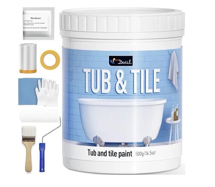 Tub and Tile Paint 16.5 oz, Tub and Tile Refinishing Kit with Hardener, Tub R…