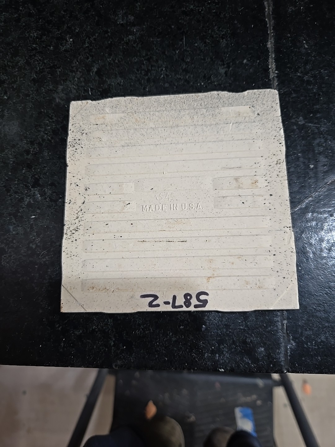 Vintage 4 3/8″ Self Spacing Black NOS Made In USA Tile