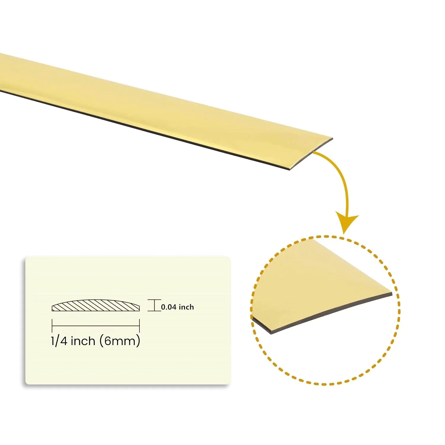 Trimold 16.4Ft Shiny Gold Peel and Stick Molding Trim, Flexible Mirror Wall Ceil