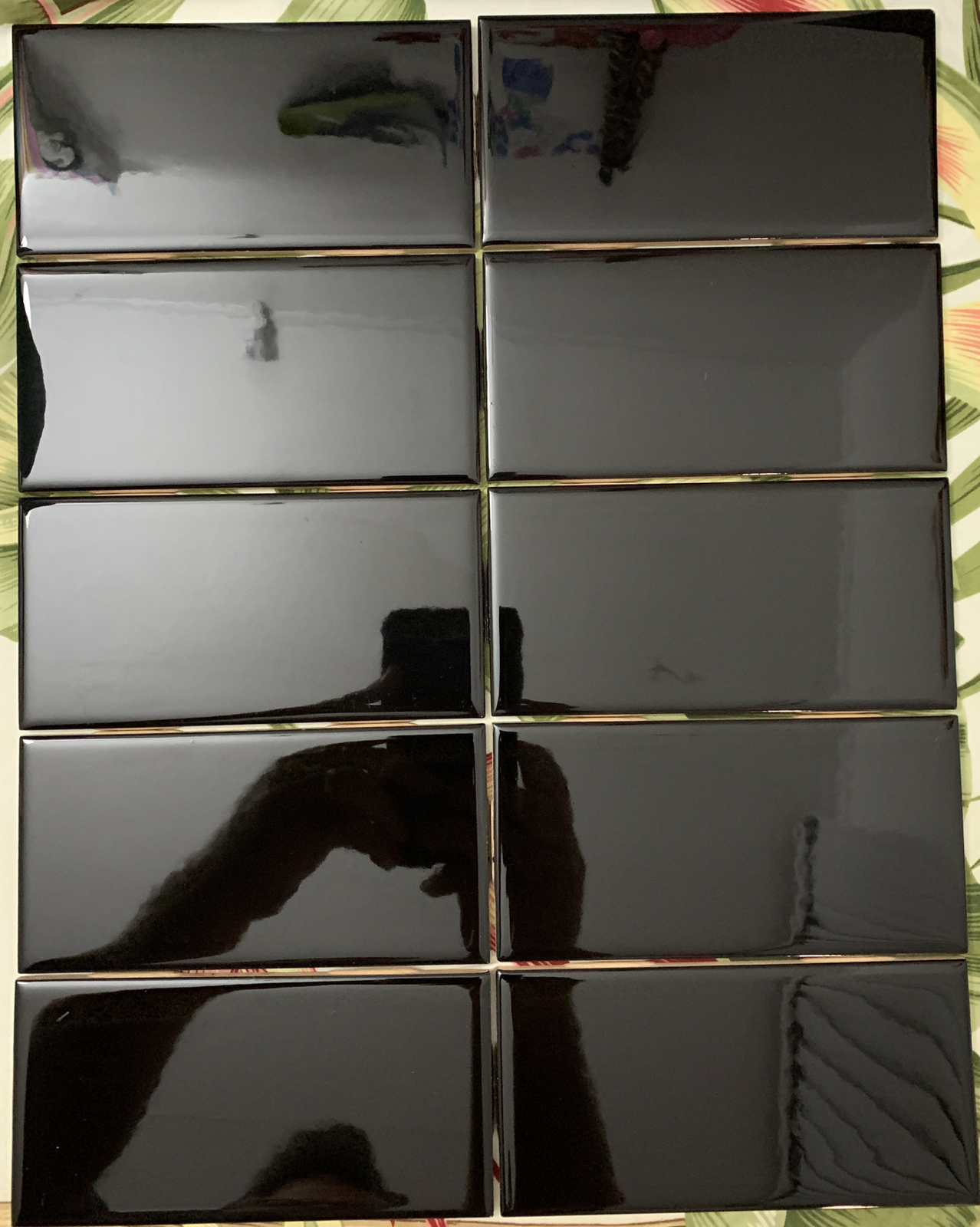 10 pcs. *Gloss Black* 3” X 6″ Ceramic Tiles New Subway Tiles