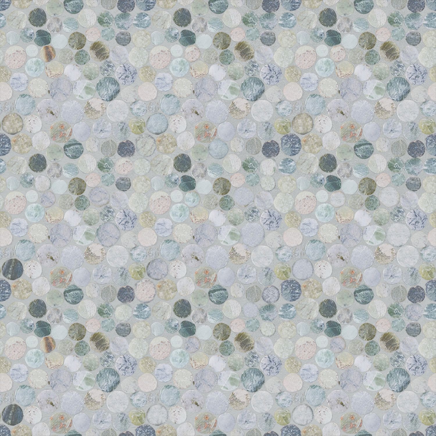 Sea Green Penny Round Pebble Mosaic Wall & Floor Tile ($14.57/SqFt)