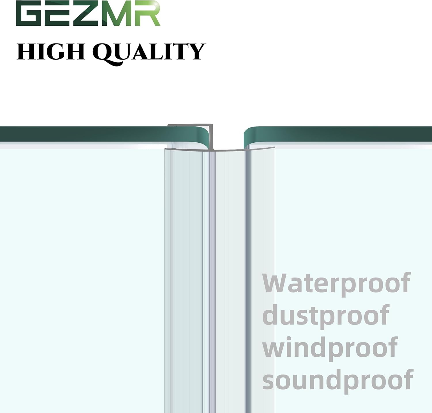 4-Pack Frameless Shower Door Side Seal H Type 3/8''(10mm), Clear
