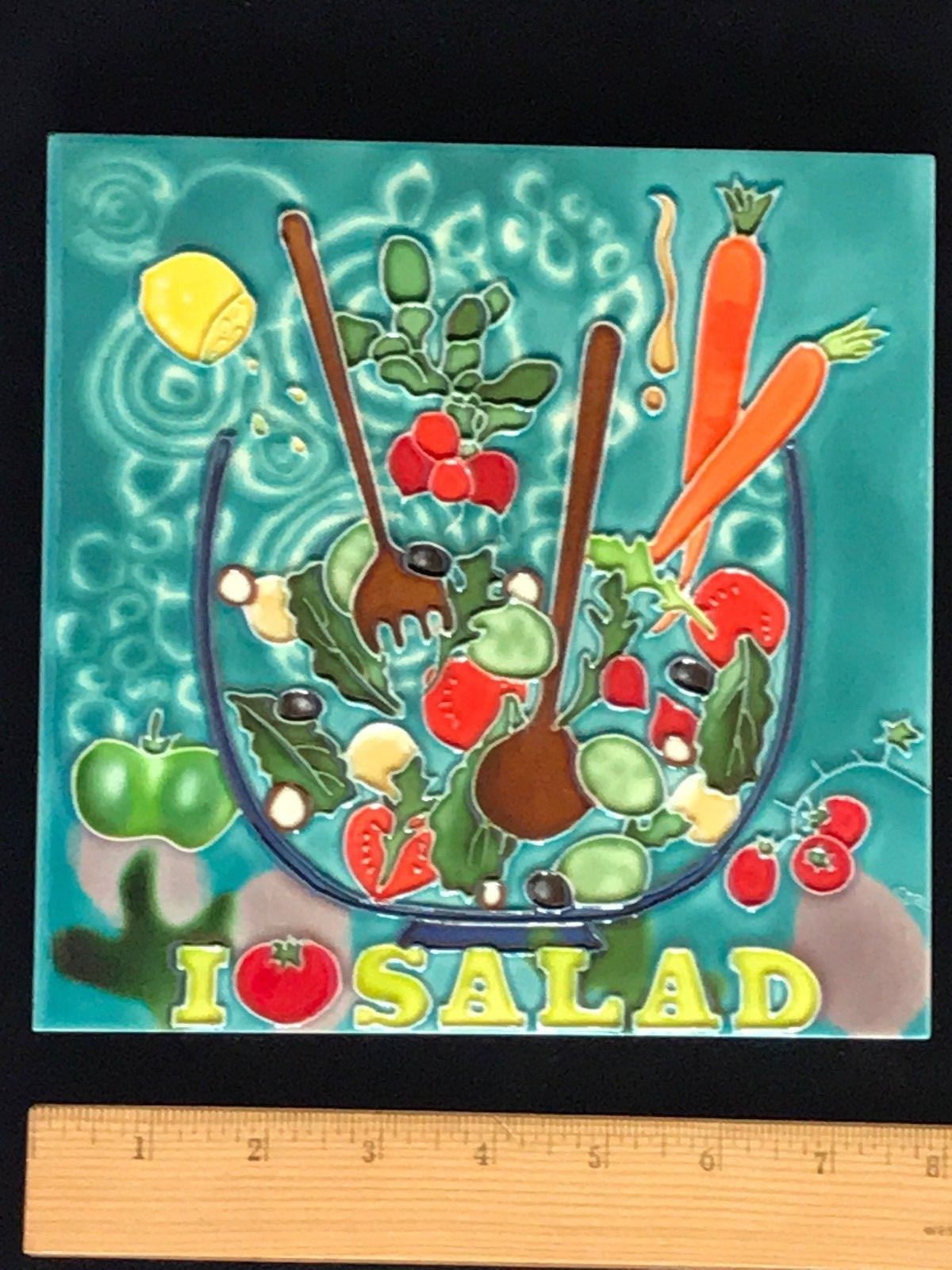 Pair of Ceramic Tile Cocktail Kitchen Art 8″ x 8″ Hand Painted