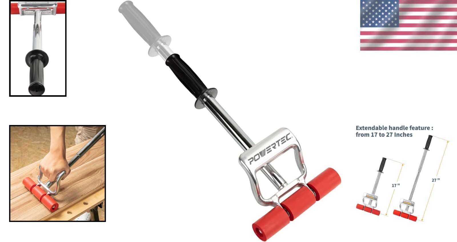 Extendable 27-Inch Floor & Wall Roller with 7.5″ Non-Markin Roller – DIY Tool