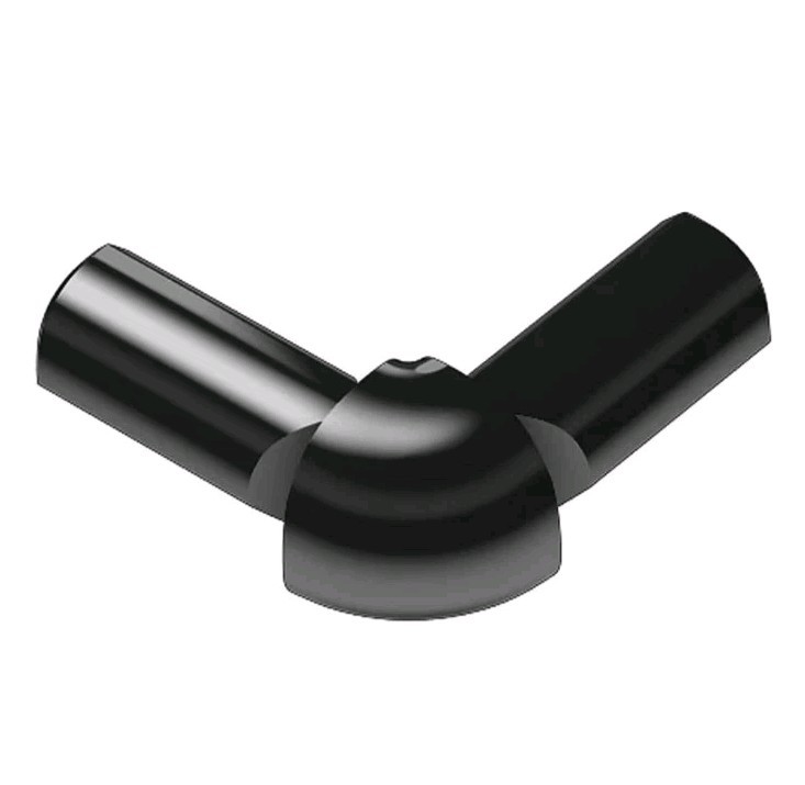 Schluter Rondec E2L/RO100AGSG 2-Leg Out Corner 3/8in. Aluminum Bright Black