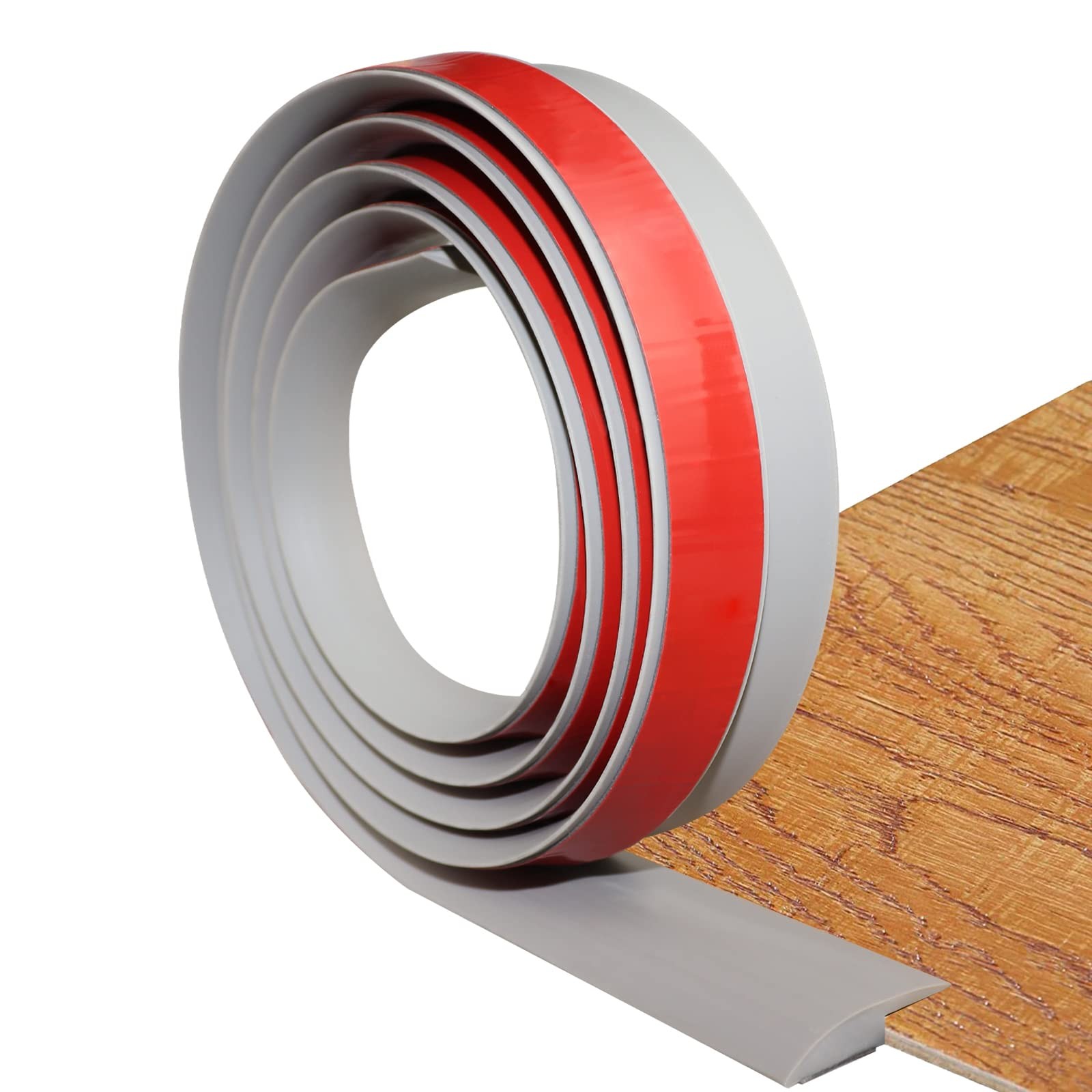 Floor Transition Strip Self Adhesive Carpet & Flooring 5mm, 20Ft, Gray