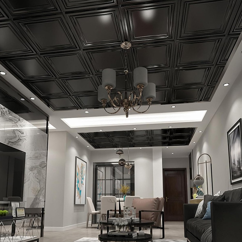 12/24/36Pack Drop Ceiling Tiles PVC Wall Panels Waterproof 3D Decorative 30*30cm